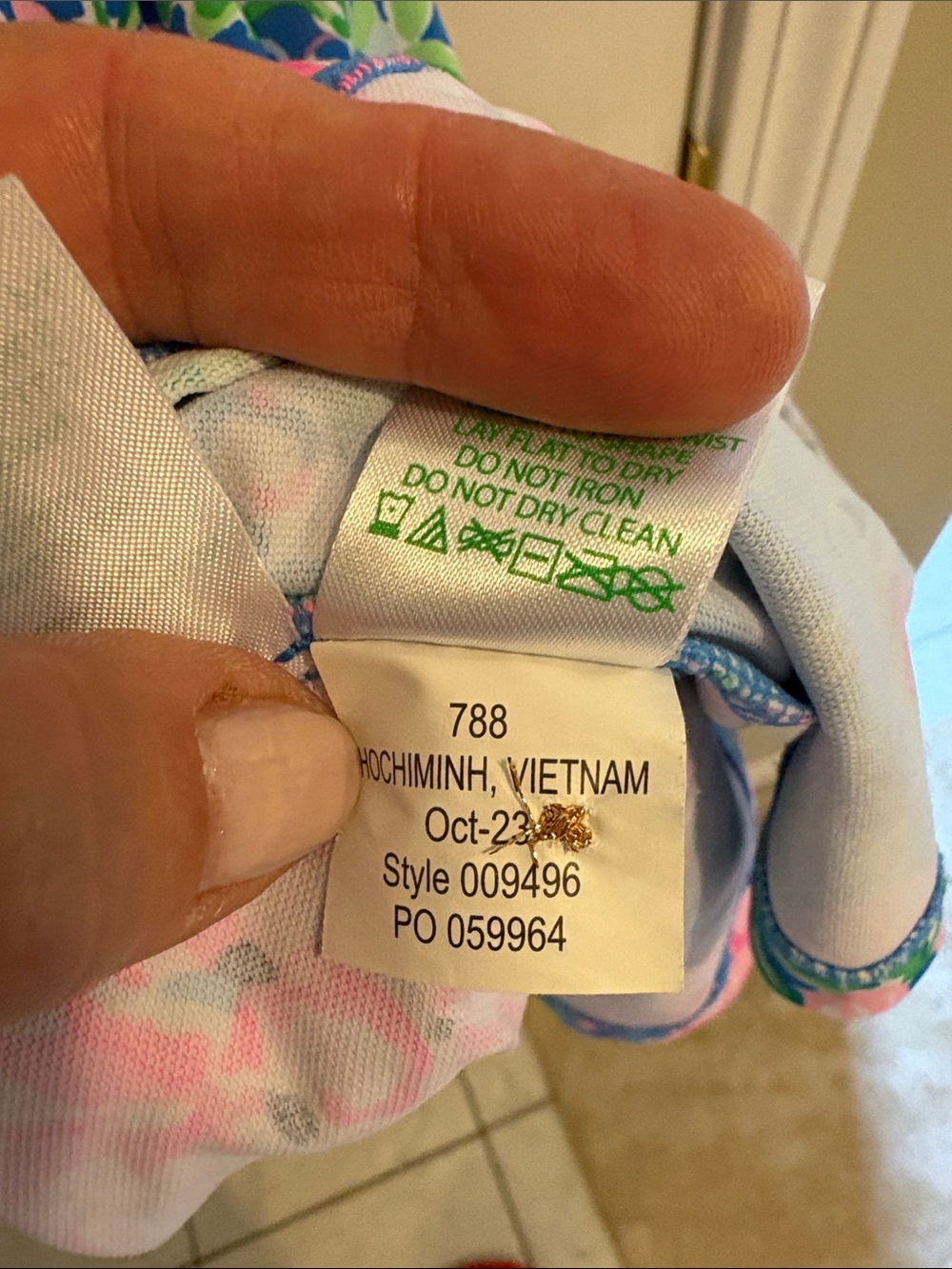 Lilly Pulitzer Blue Floral dress with Pockets. Size large - Picture 5 of 7